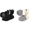 imageHudson Baby Cozy Fleece and Sherpa Booties 2PackBlackCream Heather Gray