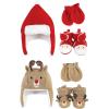 imageHudson Baby Girls 12Pc Cotton Headband and Scratch Mitten SetSanta Reindeer