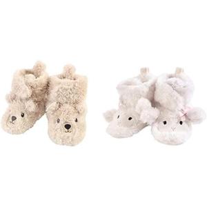 imageHudson Baby Cozy Fleece and Sherpa Booties 2PackBearGirl Lamb