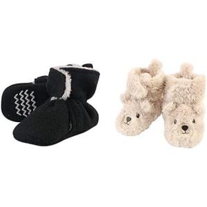 imageHudson Baby Cozy Fleece and Sherpa Booties 2PackBlackBear