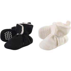 imageHudson Baby Cozy Fleece and Sherpa Booties 2PackBlackCream