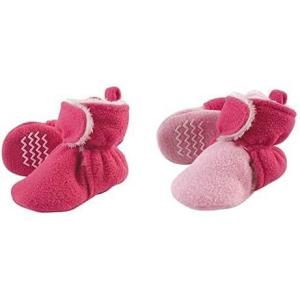 imageHudson Baby Cozy Fleece and Sherpa Booties 2PackDark PinkLight Pink Dark Pink