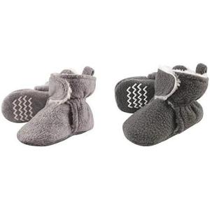 imageHudson Baby Cozy Fleece and Sherpa Booties 2PackHeather GrayCharcoal