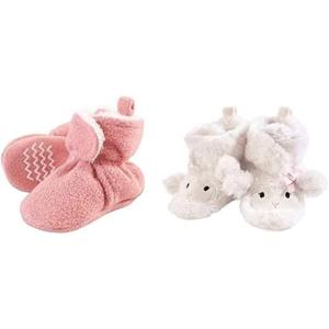 imageHudson Baby Cozy Fleece and Sherpa Booties 2PackStrawberry PinkGirl Lamb