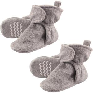 imageHudson Baby Cozy Warm Toddler Slipper Booties with Non Skid BottomHeather Gray Fleece