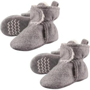 imageHudson Baby Cozy Warm Toddler Slipper Booties with Non Skid BottomHeather Gray Sherpa