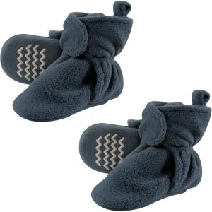 imageHudson Baby Cozy Warm Toddler Slipper Booties with Non Skid BottomLight Blue Fleece