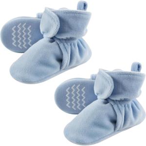 imageHudson Baby Cozy Warm Toddler Slipper Booties with Non Skid BottomLight Blue Velour