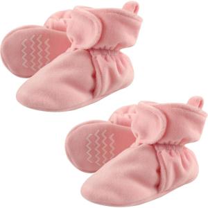 imageHudson Baby Cozy Warm Toddler Slipper Booties with Non Skid BottomLight Pink Velour