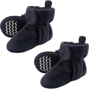 imageHudson Baby Cozy Warm Toddler Slipper Booties with Non Skid BottomNavy Fleece