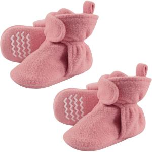 imageHudson Baby Cozy Warm Toddler Slipper Booties with Non Skid BottomStrawberry Fleece