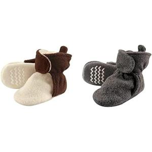 imageHudson Baby Cozy Fleece Booties 2PackBrownDark Gray