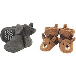 imageHudson Baby Cozy Fleece Booties 2PackCharcoal GrayReindeer