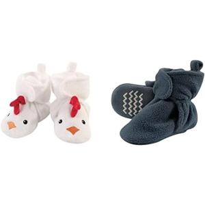 imageHudson Baby Cozy Fleece Booties 2PackChickenCoronet Blue