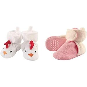 imageHudson Baby Cozy Fleece Booties 2PackChickenLight Pink Cream