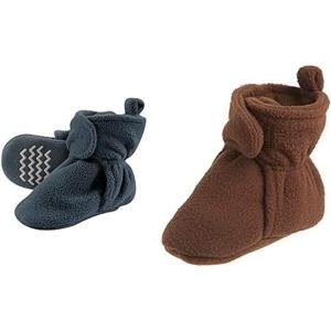 imageHudson Baby Cozy Fleece Booties 2PackCoronet BlueBrown