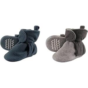 imageHudson Baby Cozy Fleece Booties 2PackCoronet BlueCharcoal Heather Gray