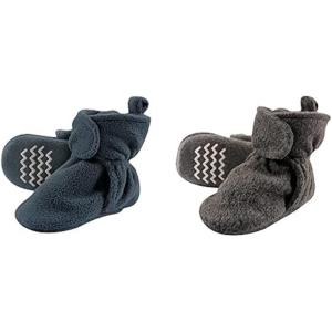 imageHudson Baby Cozy Fleece Booties 2PackCoronet BlueDark Gray