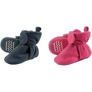 imageHudson Baby Cozy Fleece Booties 2PackCoronet BlueDark Pink