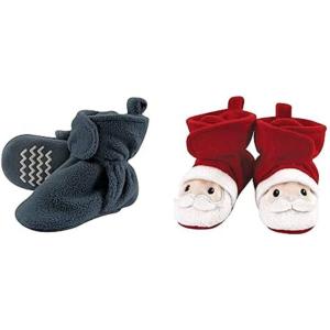 imageHudson Baby Cozy Fleece Booties 2PackCoronet BlueSanta