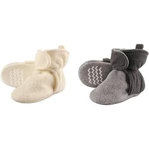 imageHudson Baby Cozy Fleece Booties 2PackCreamCharcoal Heather Gray