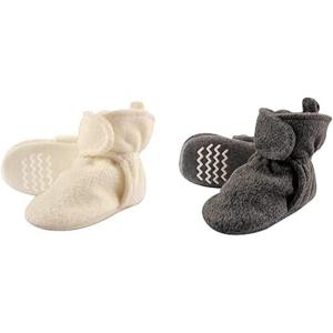 imageHudson Baby Cozy Fleece Booties 2PackCreamDark Gray