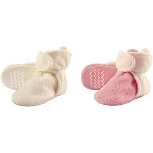 imageHudson Baby Cozy Fleece Booties 2PackCreamLight Pink Cream