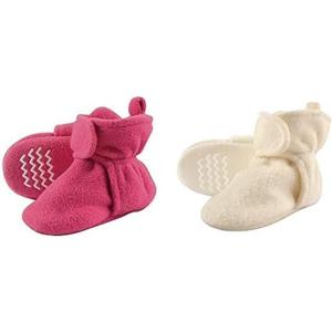 imageHudson Baby Cozy Fleece Booties 2PackDark PinkCream