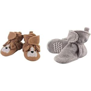 imageHudson Baby Cozy Fleece Booties 2PackDogHeather Gray