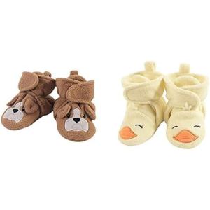 imageHudson Baby Cozy Fleece Booties 2PackDogYellow Duck