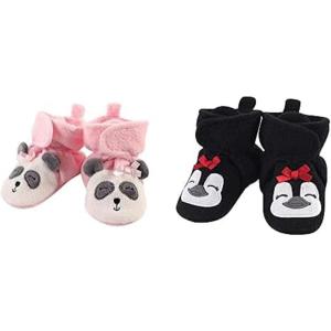 imageHudson Baby Cozy Fleece Booties 2PackGirl PandaGirl Penguin