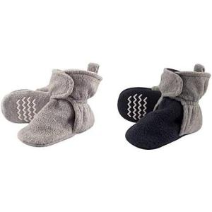 imageHudson Baby Cozy Fleece Booties 2PackHeather GrayNavy Heather Gray