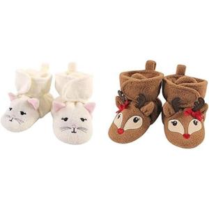 imageHudson Baby Cozy Fleece Booties 2PackKittyGirl Reindeer