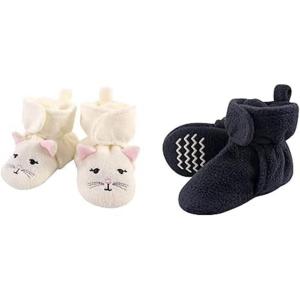 imageHudson Baby Cozy Fleece Booties 2PackKittyNavy