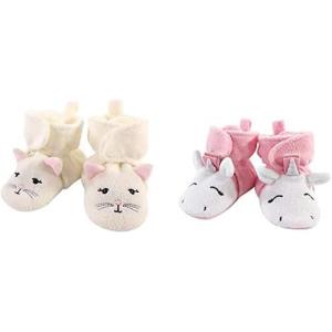 imageHudson Baby Cozy Fleece Booties 2PackKittyPink Rainbow Unicorn
