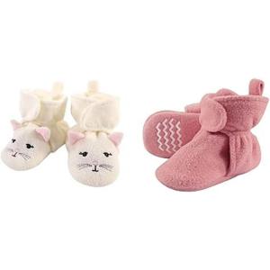 imageHudson Baby Cozy Fleece Booties 2PackKittyStrawberry Pink