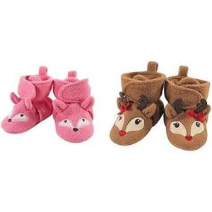 imageHudson Baby Cozy Fleece Booties 2PackMiss FoxGirl Reindeer