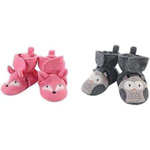imageHudson Baby Cozy Fleece Booties 2PackMiss FoxGray Owl