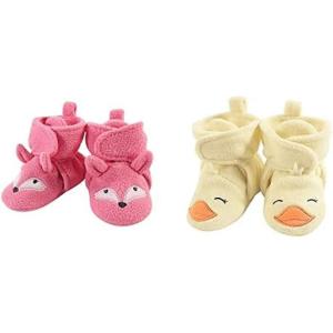 imageHudson Baby Cozy Fleece Booties 2PackMiss FoxYellow Duck