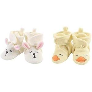 imageHudson Baby Cozy Fleece Booties 2PackModern BunnyYellow Duck