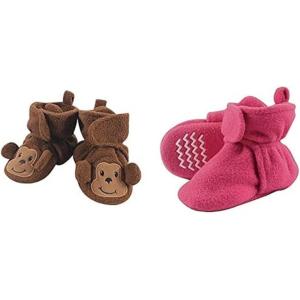 imageHudson Baby Cozy Fleece Booties 2PackMonkeyDark Pink