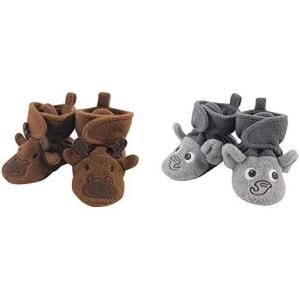 imageHudson Baby Cozy Fleece Booties 2PackMooseHeather Gray Elephant
