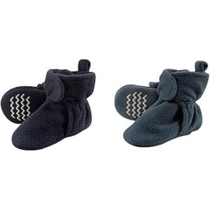 imageHudson Baby Cozy Fleece Booties 2PackNavyCoronet Blue