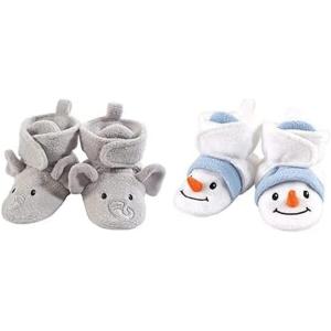 imageHudson Baby Cozy Fleece Booties 2PackNeutral ElephantSnowman