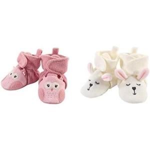 imageHudson Baby Cozy Fleece Booties 2PackPink OwlModern Bunny