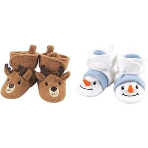 imageHudson Baby Cozy Fleece Booties 2PackReindeerSnowman