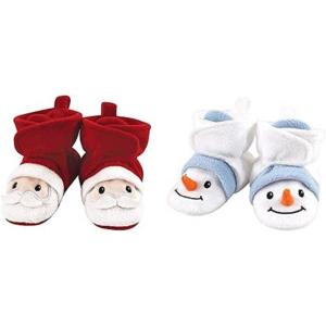 imageHudson Baby Cozy Fleece Booties 2PackSantaSnowman