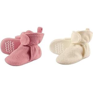 imageHudson Baby Cozy Fleece Booties 2PackStrawberry PinkCream