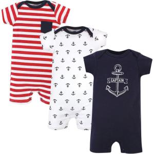 imageHudson Baby Unisex Cotton RompersCaptain