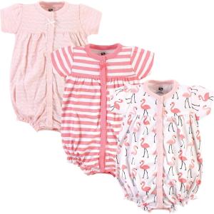 imageHudson Baby Unisex Cotton RompersCoral Flamingo
